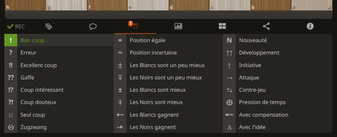 Annotations personnalisées d'une étude Lichess